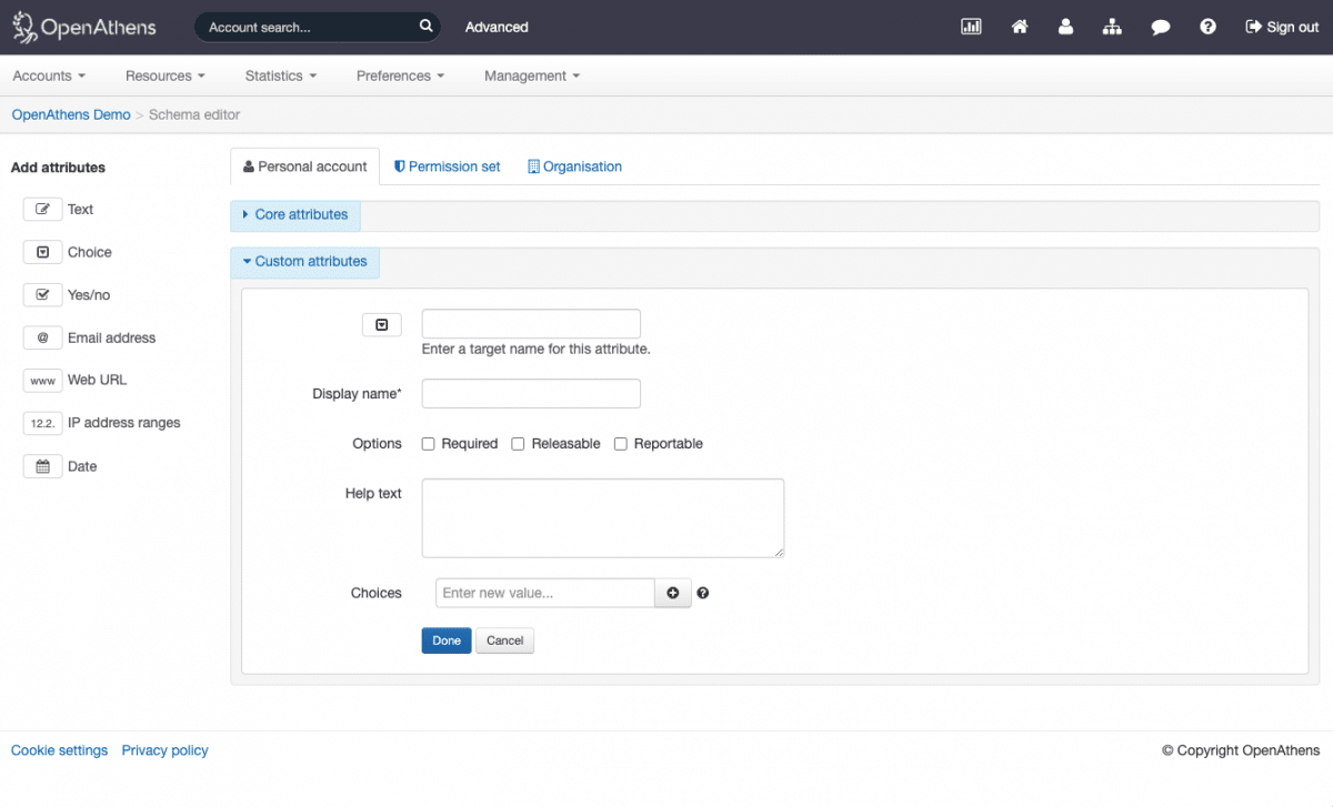 schema editor