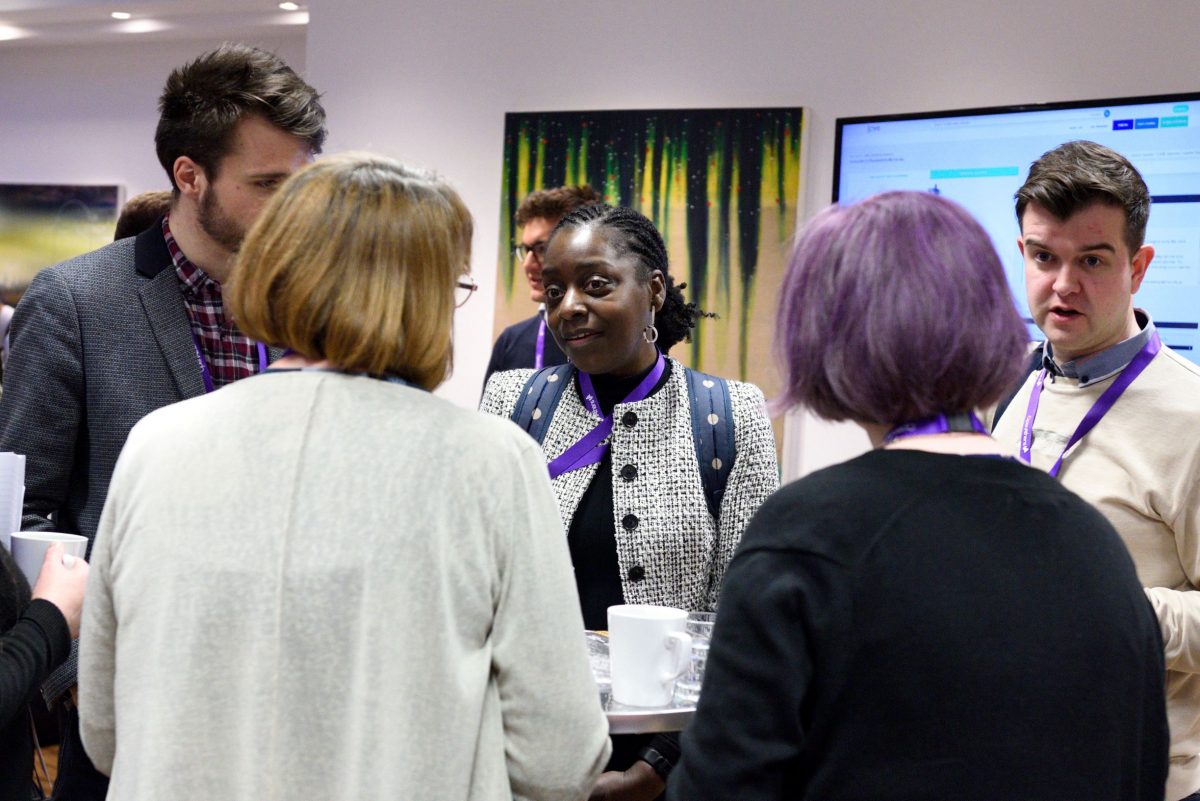 Specific user groups. Group of people at an event.