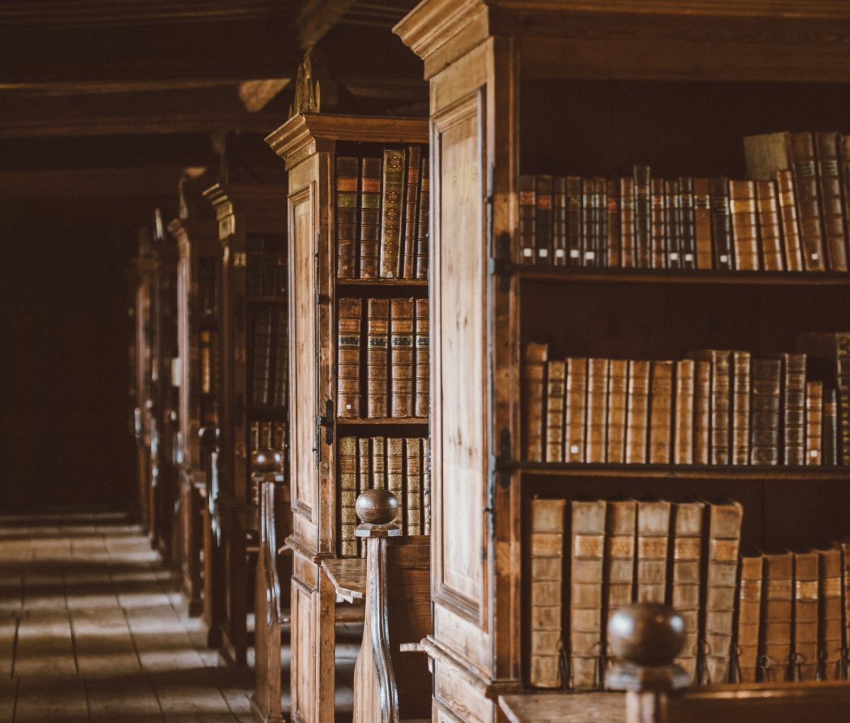 Inside a library
