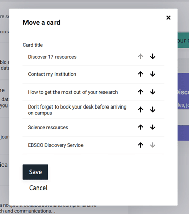 How to move a card in MyAthens