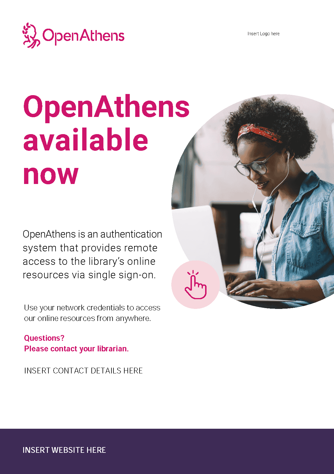 Screenshot of an editable OpenAthens promotional poster.